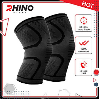 Băng bảo vệ đầu gối Rhino 7718 (1 Đôi) Bó gối thể thao Đai bảo vệ khớp gối - Hàng chính hãng dành cho cả nam và nữ