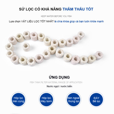 Sứ Lọc Hồ Cá túi 1KG và 1 túi đựng vật liệu lọc bể cá SIZE TO 37 x 29cm