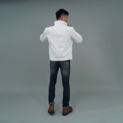 Áo Khoác Jeans Cao Cấp HUNTER X-RAYS  Form Slim  Cotton Màu Trắng K12