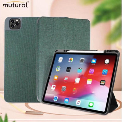 Bao da chính hãng Mutural cao cấp cho iPad Pro 11.0 2020 có khay đựng bút - Xanh rêu