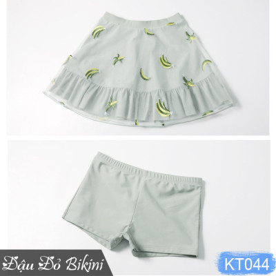 Bikini 3 chi tiết cao cấp, đồ bơi nữ dáng váy & quần sooc đùi rời, mẫu mới phom dáng đẹp, chất thun bơi dày dặn, mịn mát | KT044