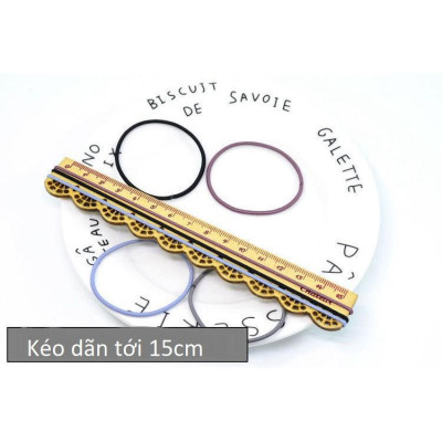 Dây buộc tóc nhiều màu có túi zip, chun buộc tóc set 100 cái tiện dụng cho cả bé và người lớn