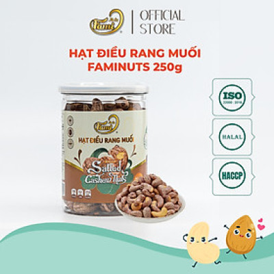 Hạt Điều Rang Muối Vỏ Lụa Hũ Nắp Nhôm Fami (250g)