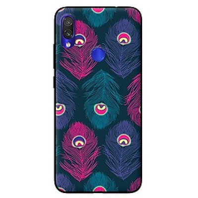 Ốp lưng in cho Xiaomi Redmi Note 7 mẫu Lông Vũ Tím Xanh - Hàng chính hãng