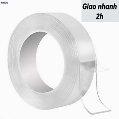 Cuộn băng keo trong suốt KG10 đa năng dán siêu dính trên mọi bề mặt, keo nano 2 mặt chống thấm tiện lợi dài 3cmx3m- Hàng chính hãng