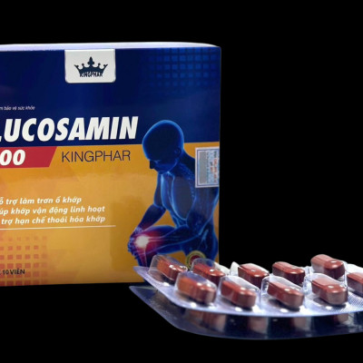 Viên uống bổ khớp Glucosamin 500 Kingphar, hộp 100v, hỗ trợ các vấn đề về xương khớp