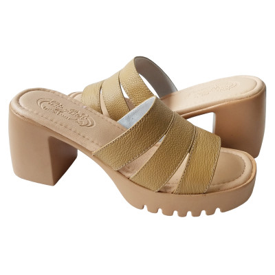 Dép Cao Gót Nữ BIGGBEN Da Bò Cao 8 Phân DCG100