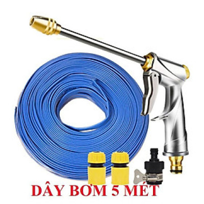 Bộ dây vòi xịt nước rửa xe,tưới cây .tăng áp 3 lần,loại 3m, 5m 206701-2 đầu đồng,cút,nói vòi đen+ tặng móc khoá