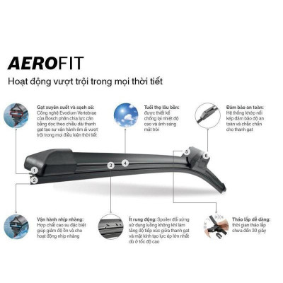 Gạt Mưa Bosch Siêu Bền Thân Mềm Không Xương - Gạt Mưa Ô Tô Silicone Loại  Cao Cấp Thương Hiệu Đức Độ Bền Cao