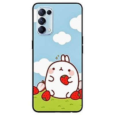 Ốp lưng dành cho Oppo Reno 5 mẫu Thỏ Mập Ăn Dâu