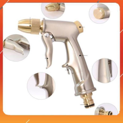 Bộ dây vòi xịt nước rửa xe, tưới cây , tăng áp 3 lần, loại 7m, 10m 206701-1 đầu đồng,cút,nồi v+ túi đựng bút