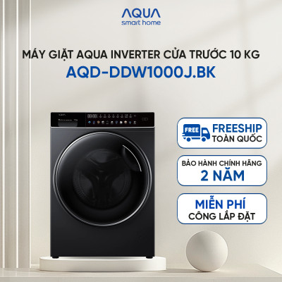 Máy giặt cửa trước Aqua Inverter 10KG AQD-DDW1000J.BK - Freeship toàn quốc - Hỗ trợ lắp đặt - Hàng chính hãng
