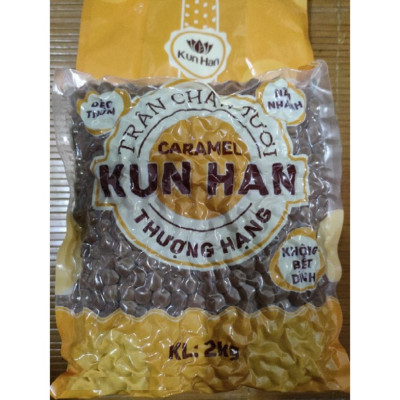 Trân Châu Tươi KunHan Thượng Hạng Caramel 2 Kg/Túi - Dai, Dẻo, Thơm Ngon, Để Lâu Không Bị Dính