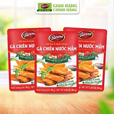 Combo 3 gói Xốt Gia vị hoàn chỉnh Barona - Gà Chiên Nước Mắm 80gr