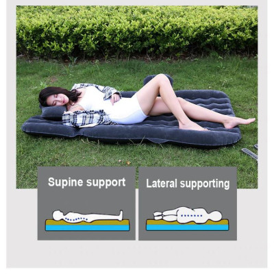 Nệm hơi ô tô cao cấp -  Nệm hơi vải nhung kèm bơm hơi và 2 gối