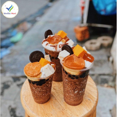 Set Milo Dầm Trân Châu Đường Đen Viettin Mart 400G